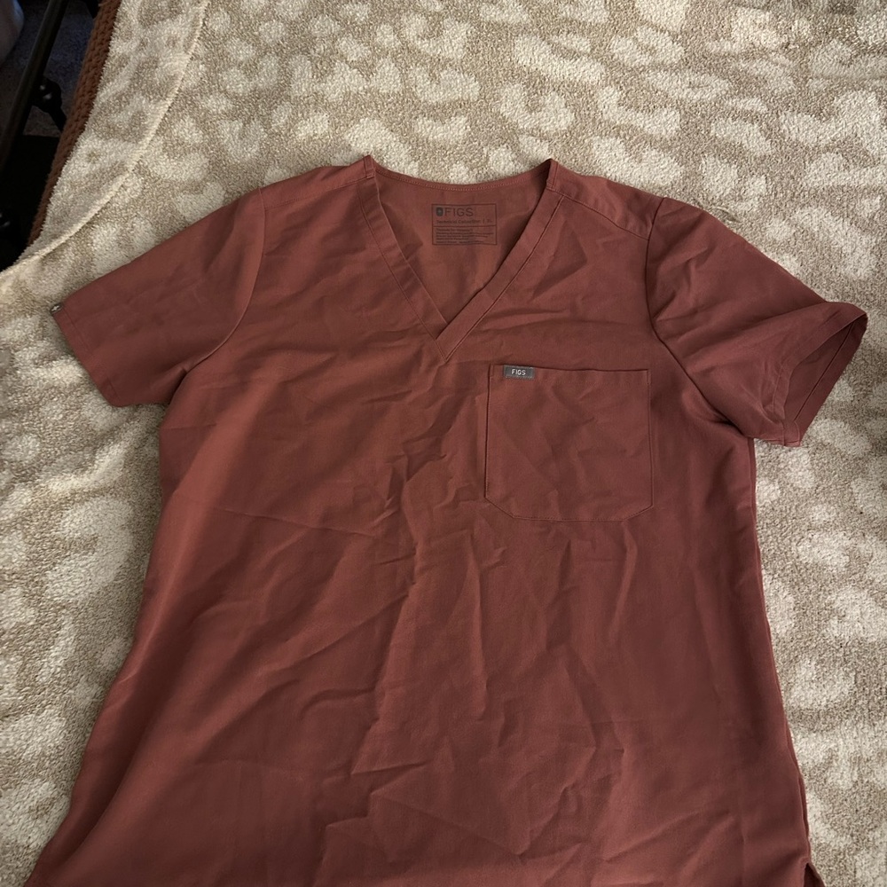 XL Figs mauve Casma 3-pocket scrub top